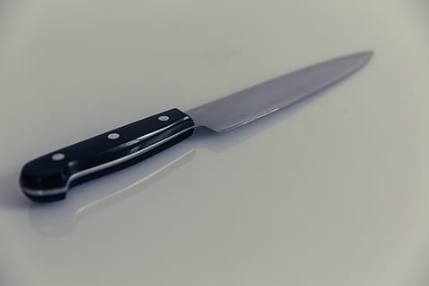 black, handle, knife, white, surface, sharp, kitchen, utensils, reflection, single object, metal, studio shot, silver colored, close-up, black color, no people, steel, stainless steel, indoors, knife - weapon, pen, kitchen knife, equipment, weapon, cut out, alloy, white background, silver - metal, still life, aggression, table knife, 5K, CC0, public domain, royalty free