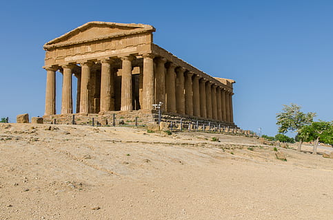 Sicília, agrigento, templo, história, destinos de viagem, o passado, antigo, coluna arquitetônica, arquitetura, ruína antiga, civilização antiga, céu, viagem, arqueologia, natureza, céu limpo, estrutura construída, azul, arruinado, local de culto, turismo, ninguém, romano, ao ar livre, 4K, CC0, domínio público, royalty free