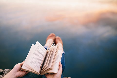 lake, Reading book, summer, resting, book, relaxing, time, evening, magic hour, girl reading book, boy reading book, man with book, woman with book, opened book, outdoors, women, adult, nature, one Person, people, holding, color Image, lifestyles, caucasian Ethnicity, copy Space, men, females, human body part, human hand, water, one man only, hand, publication, paper, reading, activity, leisure activity, body part, day, relaxation, unrecognizable person, human limb, 5K
