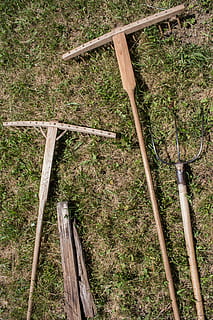 Computing, Wood Processing, Hay Rake, bauer, hay, hay fork, agriculture, meadow, harvest, farmer, device, work, grass, agricultural, field, nature, summer, wood - material, no people, industry, day, outdoors, tree, plant, land, forest, equipment, built structure, growth, high angle view, work tool, gardening equipment, green color, wood, connection, gardening, 5K, CC0, public domain, royalty free