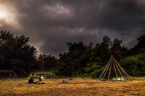 drammatico, nuvole, campo, accampamento, Cloudscape, buio, temporale, scena, uomo, cane, all'aperto, esposto, tempesta, albero, pianta, cielo, nuvola - cielo, natura, terra, ambiente, nuvoloso, animale, modo di trasporto, temi animali, mezzi di trasporto, bellezza nella natura, paesaggio, erba, crescita, 5K, CC0, dominio pubblico, privo di copyright