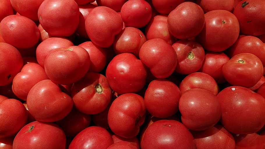 tomate, lote de tomates rojos, Fruta, vegetal, rojo, mercado, alimentación saludable, comida y bebida, frescura, comida, gran grupo de objetos, bienestar, antecedentes, fotograma completo, abundancia, nadie, naturaleza muerta, Al por menor, en venta, vista de alto ángulo, alimentos crudos, maduro, 5K