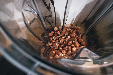 mixer, Hazelnuts, healthy, nuts, close-up, glass - Material, food and drink, no people, indoors, food, freshness, preparation, coffee, coffee - drink, still life, roasted coffee bean, brown, large group of objects, abundance, selective focus, container, coffee crop, roasted, high angle view, group, caffeine, coffee shop, 5K