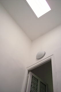 light, skylight, door, ceiling, entrance, built structure, architecture, low angle view, indoors, no people, building, wall - building feature, wall, window, day, white, lighting equipment, home interior, technology, pattern, house, electric lamp, light fixture, 2K, CC0, public domain, royalty free