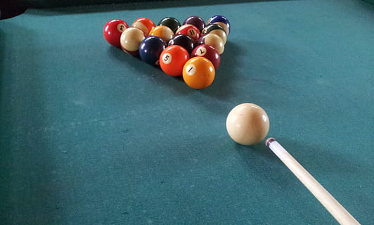 billiard balls, pool table, billiards, table, juze, billiard, company, balls, play, ball, pool ball, sport, pool - cue sport, pool cue, cue ball, leisure activity, leisure games, snooker, relaxation, multi colored, indoors, sphere, competition, no people, sports equipment, high angle view, number, pool hall, 1080P, CC0, public domain, royalty free