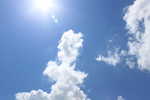lavvinkelfotografering, hvid, skyer, himmel, himlen skyer, blå himmel skyer, blå, natur, vejr, lys, luft, dag, miljø, blå himmel, cloudscape, sollys, blå himmel baggrund, fluffy, udendørs, lyse, sol, solrig, skyer himmel, sommer, baggrunde, lys - naturligt fænomen, sky - himmel, skønhed i naturen, scenics - natur, lav vinkel visning, hvid farve, ro, solstråle, idyllisk, atmosfære, ingen mennesker, meteorologi, linseflare, vind, Stærkt oplyst, ren, 4K, CC0, offentligt domæne, royaltyfrie