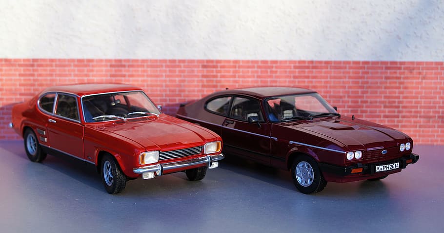 model de cotxe, ford, capri, model, diorama, automàtic, oldtimer, joguines, cotxe esportiu, vell, vermell, esport de motor, vehicle, clàssic, ford capri, col · lecció, cotxe, vehicle terrestre, transport, estil retro, roda, automòbil, manera de transport, dia, cap gent, maó, arquitectura, còpia espai, centrar-se en primer pla, paret, paret de maó, a l'interior, joguina, 5K