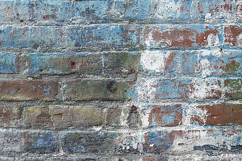 Blau, Weiß, braun, Beton, Wand, Hintergrund, Textur, Backstein, städtisch, Ziegelsteinbeschaffenheit, Ziegelwand, grunge, gemalt, Wandbau - Funktion, die Architektur, Vollbild, Hintergründe, gebaute Struktur, texturiert, keine Leute, alt, verwittert, Geschichte, Tag, Rau, Muster, die Vergangenheit, Nahansicht, Gebäudehülle, draußen, Struktureffekt, Botschaft, 4K, CC0, gemeinfrei, lizenzfrei