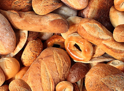 bread, candy, pies, food and drink, food, freshness, full frame, backgrounds, large group of objects, abundance, wellbeing, healthy eating, still life, brown, baked, no people, close-up, bakery, store, loaf of bread, indoors, seed, french food, brown bread, dieting, 5K, CC0, public domain, royalty free