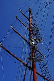 støvle, sejlbåd, rigning, skib, bådmaster, master, sejlmaster, reb, romantik, gammel, vandsport, sejlskib, himmel, blå, sejle, mast, dug, sømand, sø, sommer, kæmpe stor, objekt, nautiske fartøj, sejlads, højt skib, en person, lav vinkel visning, rigtige mennesker, natur, skyfri himmel, dag, transportmidler, afslappet tøj, fritidsaktivitet, stående, transportform, pol, Kvinder, livsstil, udendørs, 5K, CC0, offentligt domæne, royaltyfrie