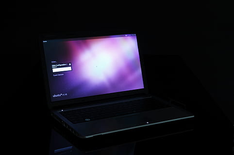 quadern, ordinador, pantalla, ubuntu, linux, tecnologia, portàtil, nit, a l'interior, cap gent, monitor d’ordinador, tecnologia sense fils, il·luminat, fosc, connexió, comunicació, silueta, fons negre, color negre, tir de l'estudi, seguretat, pantalla del dispositiu, equips informàtics, etapa, 4K, CC0, domini públic, lliure de regalies