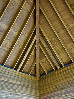 tak, trä-, konstruktion, interiör, design, trämaterial, inget folk, lågvinkelvy, arkitektur, full ram, dag, mönster, byggd struktur, bakgrunder, närbild, brun, inomhus, takstråle, bambu, arkitektonisk funktion, bambu - material, natur, takpannor, bambu - växt, 4K, CC0, offentligt domän, royaltyfria