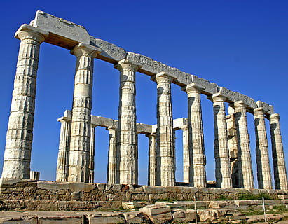 tancar, vista, ruïnes, Grècia, poseidon, temple, antic, columna arquitectònica, arqueologia, antiga ruïna, arquitectura, roman, història, lloc famós, grec clàssic, material de pedra, arruïnat, cultura grega, el passat, Atenes - Grècia, construcció de temples, civilització antiga, vell, cultures, estil clàssic, monument, antiguitat, cel, estructura construïda, cel clar, destinacions de viatge, espatllat, lloc de culte, naturalesa, aixafar, obsoleta, cap gent, deteriorament, a l'aire lliure, columnata, història antiga, 2K, CC0, domini públic, lliure de regalies