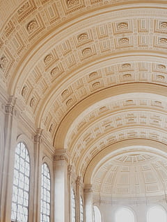 blanco, pintado, interior, edificio, dentro, foto, beige, hormigón, estructura, techo, arquitectura, columna, pilar, tallado, ventana, Hazme, arco, estructura construida, adentro, vista de ángulo bajo, nadie, historia, el pasado, destinos de viaje, modelo, arte, característica arquitectónica, día, florido, diseño, columna arquitectonica, arquitectura y arte, mural, lujo, 1080P, CC0, dominio público, libre de derechos