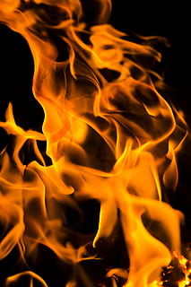 flamme, ild, smede, brand - naturligt fænomen, brænding, varme - temperatur, tæt på, orange farve, bevægelse, ingen mennesker, natur, glødende, nat, baggrunde, fuld ramme, bål, lang eksponering, skilt, træ - materiale, sort baggrund, advarselsskilt, 5K, CC0, offentligt domæne, royaltyfrie