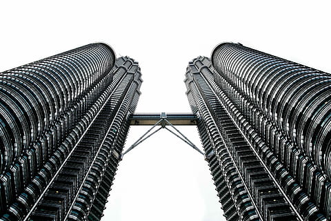 malaysia twin tower, Malaysia, Twin tower, business, architecture, built Structure, sky, low angle view, skyscraper, steel, building exterior, clear sky, tall - high, city, office building exterior, no people, nature, modern, tower, outdoors, day, pattern, building, office, connection, 4K, CC0, public domain, royalty free