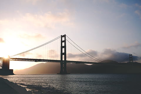 beton, bro, gylden, time, San Francisco Bridge, Foto, gylden time, solnedgang, solopgang, struktur, vand, berømte sted, USA, san francisco county, california, bro - menneskeskabt struktur, hængebro, hav, Golden Gate bro, arkitektur, himmel, by skyline, bybilledet, rejse, San Francisco - Californien, by, ingen mennesker, rejsemål, bugt vand, forbindelse, transportmidler, flod, bygget struktur, ingeniørarbejde, sky - himmel, turisme, natur, Bugt, udendørs, 5K, CC0, offentligt domæne, royaltyfrie