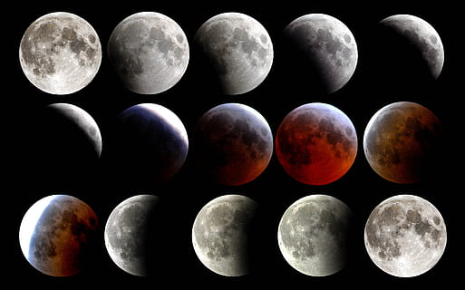 assorti, collage angle de lune, lune, transition, le progrès, total, étapes, progression complète de l'éclipse lunaire, fond noir, dans une rangée, personne, prise de vue en studio, ombre, espace, ciel, ordre, la nature, forme, astronomie, à l'intérieur, cercle, gris, Forme géométrique, éclipse, sphère, fermer, changement, caillou, 4K, CC0, domaine public, libre de droits