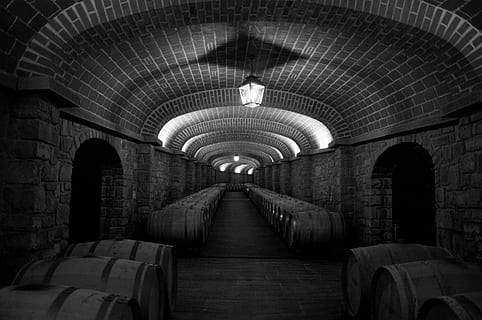 foto, passadís del túnel, botti, sostre, llums, vi, blanc i negre, antic, Toscana, Itàlia, geometries, subterrani, túnel, a l'interior, fosc, arquitectura, arc, il·luminat, estructura construïda, equips d’il·luminació, direcció, el camí a seguir, cap gent, buit, perspectiva decreixent, en fila, metro, transport públic, llum, absència, Celler, pas inferior, arquejat, 4K, CC0, domini públic, lliure de regalies