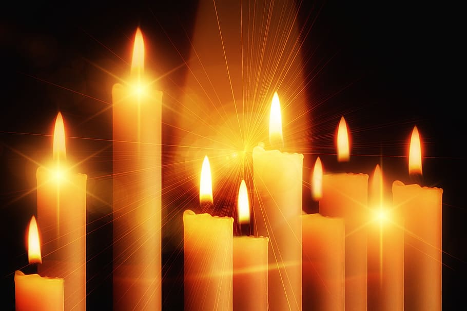 foto, fila, encès, espelmes, llum, llums, tarda, advent, Nadal, decoració, nit de Nadal, Sant, Església, amor, hivern, atmosfera, desembre, calor, foc, flama, calenta, energia, nit, romanç, vela, cremant, il·luminat, foc - fenomen natural, cap gent, brillant, religió, calor - temperatura, fons negre, llum - fenomen natural, celebració, naturalesa, equips d’il·luminació, espiritualitat, a l'interior, moviment, fons, resum, fosc, 1080P
