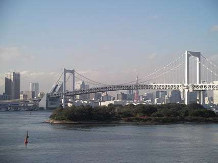 Brücke, Tokyo, gebaute Struktur, die Architektur, Transport, Himmel, Wasser, Brücke - künstliche Struktur, Verbindung, Hängebrücke, Ingenieurwesen, Reiseziele, Fluss, Natur, Reise, Stadt, Ufergegend, Gebäudehülle, Tourismus, Bucht, draußen, Stadtbild, Bürogebäude außen, Wolkenkratzer, 4K, CC0, gemeinfrei, lizenzfrei