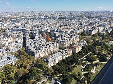 paris, eiffel, bokštas, vaizdas, architektūra, pastato išorė, pastatyta struktūra, miestas, miesto vaizdą, aukšto kampo vaizdas, medis, pastatas, minios, dangus, pobūdį, dieną, augalų, perkrautas, istorija, kelionės tikslai, praeitis, kelionė, gyvenamasis rajonas, lauke, 4K, CC0, Viešasis domenas, nemokamai