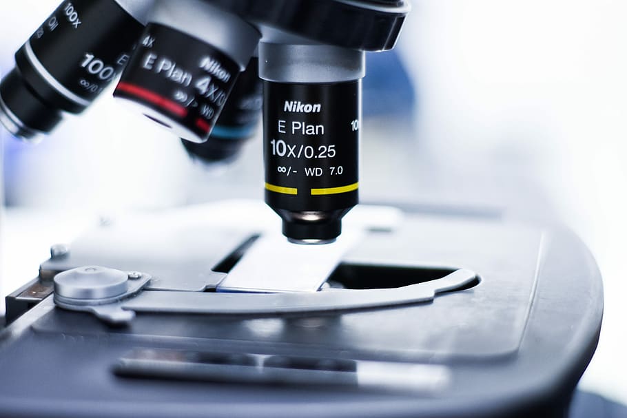 black, gray, nikon microscope, lab, experiment, test, chemistry, microscope, research, healthcare and medicine, education, science, indoors, close-up, laboratory, scientific experiment, technology, optical instrument, equipment, no people, laboratory equipment, biology, medical research, medical test, selective focus, 5K