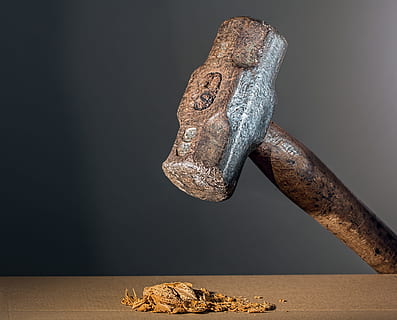 brown, handled, gray, sledgehammer, hammer, mallet, tool, striking, hitting, beating, crushing, pound, hit, steel, construction, power, dominate, overpower, smash, maul, destruction, injure, threaten, intimidate, fear, nut, crack, indoors, metal, work tool, rusty, no people, wood - material, old, still life, close-up, studio shot, table, weathered, nature, single object, damaged, hand tool, animal wildlife, abandoned, black background, breaking, 4K, CC0, public domain, royalty free