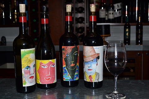 článek, koppoly, vinařství, tvořivost, víno, degustace, napít se, občerstvení, alkohol, láhev, kontejner, jídlo a pití, lahev vína, sklenka, uvnitř, stálý život, skupina objektů, stůl, nikdo, červené víno, sklo - materiál, vybavení domácností, zaměřit se na popředí, výběr, 2K, CC0, veřejná doména, bez autorských práv