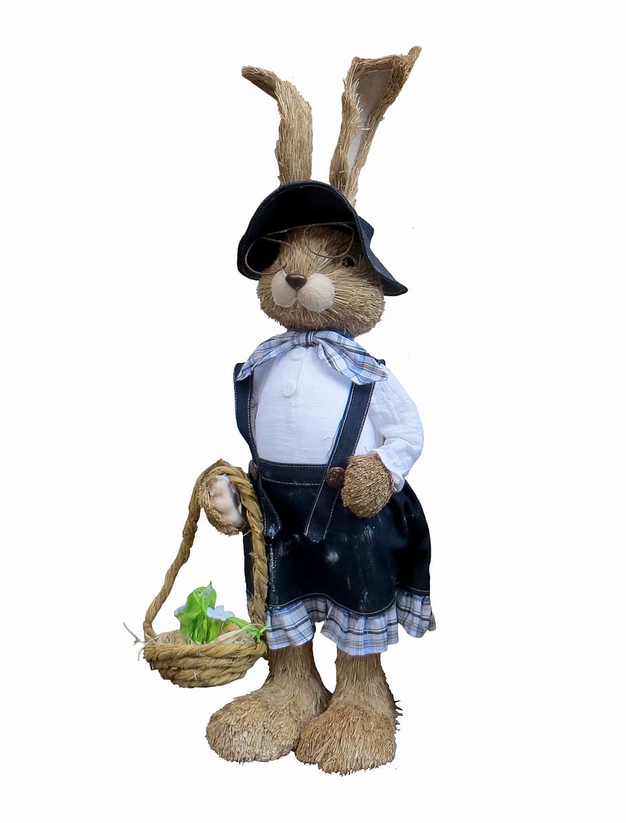 marró, conill, figureta de cistella, conill de Pasqua, primavera, llebre, Pasqua, primavera, llebre, decoració de pasqua, fons blanc, joguina, aïllat, disfressa, Halloween, tir de l'estudi, aïllats en blanc, una persona, tallar, nen, només nens, art i artesania, representació, a l'interior, cap gent, representació humana, creativitat, joguina de peluix, mamífer, natura morta, artesania, còpia espai, semblança masculina, figureta, 2K