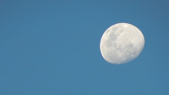 Mond, Tag, Himmel, Platz, Astronomie, klarer Himmel, Nacht-, Blau, Schönheit in der Natur, keine Leute, kopieren sie platz, Ruhe, Mondoberfläche, Natur, Flachwinkelansicht, draußen, Szenen - Natur, Vollmond, planetarischer Mond, ruhige Szene, Astrologie, 2K, CC0, gemeinfrei, lizenzfrei