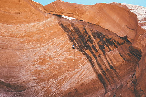 Foto, rock formation, Brun, bjerg, klar, blå, himmel, brunt bjerg, natur, ørken, sandsten, rock-objekt, landskab, canyon, geologi, rød, scenics, USA, arizona, eroderet, sand, orange farve, sten - objekt, Nationalpark, udendørs, sydvest usa, skønhed i naturen, ingen mennesker, ekstremt terræn, tørt klima, miljø, ikke-urbane scene, jord, ro, dag, klippe, rolig scene, scenics - natur, klima, fysisk geografi, naturlig tilstand, 4K, CC0, offentligt domæne, royaltyfrie