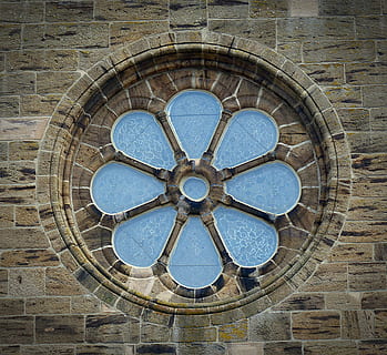 brown, concrete, wall art, window, old, stone, old window, historically, church window, grid, by looking, church, architecture, round glass, circle, geometric shape, shape, built structure, day, design, pattern, no people, low angle view, building exterior, wall - building feature, history, the past, outdoors, wall, building, travel destinations, ornate, directly below, 2K, CC0, public domain, royalty free