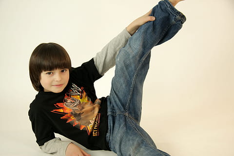 cute, guy, model, young, indoors, studio shot, casual clothing, women, females, childhood, child, front view, portrait, girls, two people, bangs, looking at camera, three quarter length, sitting, looking, colored background, adult, hairstyle, beige background, innocence, jeans, 4K, CC0, public domain, royalty free