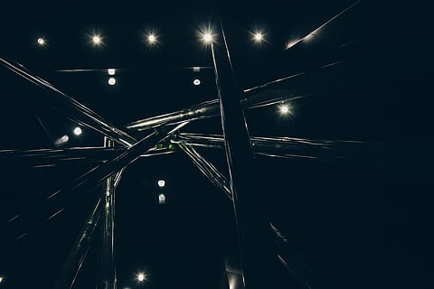 abstract, art, dark, dynamic, electricity, graphic, illuminated, insubstantial, light, lights, line, luminescence, night, lighting equipment, no people, architecture, transportation, light - natural phenomenon, bridge, connection, bridge - man made structure, built structure, motion, low angle view, street light, direction, outdoors, long exposure, the way forward, multiple lane highway, 5K, CC0, public domain, royalty free
