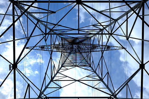 black, metal transmission tower, pylon, current, electricity, strommast, power line, energy, high voltage, power lines, line, lines, insulators, power poles, reinforce, catenary, elektrik, risk, power supply, low angle shot, technology, upper lines, blue, electro smog, magnetic alternating fields, wires, masts, sky, clouds, voltage, distribution of electricity, perspective, below, high, architecture, building, powerful, from the bottom, view from below, electricity pylon, built structure, connection, fuel and power generation, cable, no people, nature, pattern, cloud - sky, metal, directly below, symmetry, girder, outdoors, silhouette, alloy, steel, complexity, global communications, electrical grid, above, concentric, 4K, CC0, public domain, royalty free