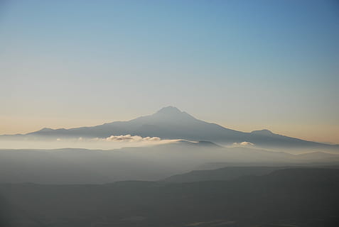montai erciyes, Munte, mare, nori, cer, nor, apus de soare, răsărit, scenice - natura, frumusețe în natură, o scenă liniștită, liniște, de munte, idilic, spațiu copie, natură, scenă non-urbană, nici o persoana, mediu inconjurator, cer senin, peisaj, varf de munte, maiestuos, siluetă, în aer liber, craterul vulcanic, 2K, CC0, domeniu public, fără drepturi de autor