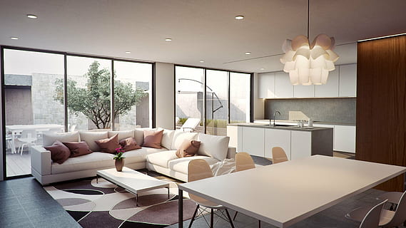 white, dining table, beside, brown, curtain, architecture, render, external, design, photoshop, 3d, 3dsmax, crown render, pool, modular home, house, prefabricated house, modulate, holiday home, graphics, external design, architectural rendering, post production, photorealistic, spain, italy, domestic Room, modern, furniture, table, indoors, apartment, luxury, window, decor, flooring, chair, no People, elegance, comfortable, wealth, home interior, home, home showcase interior, sofa, living room, lighting equipment, electric lamp, white color, coffee table, 1080P, CC0, public domain, royalty free