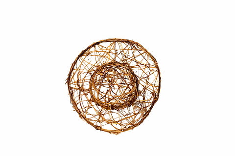 hat, white, background, decoration, straw, branches, twig, symbol, backgrounds, single Object, white background, cut out, studio shot, copy space, no people, indoors, design, art and craft, pattern, technology, shape, close-up, abstract, craft, geometric shape, creativity, connection, still life, architecture, directly above, 2K, CC0, public domain, royalty free