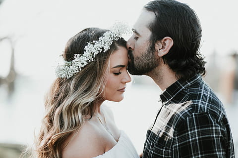 man, wearing, black, white, gray, plaid, print dress shirt, kissing, girl, forehead, black, white, print, dress shirt, women, love, outdoors, men, adult, heterosexual Couple, two People, smiling, image Type, image Technique, embracing, day, caucasian Ethnicity, romance, human Relationship, people, time Of Day, human Age, color Image, togetherness, ethnicity, young Women, couple - Relationship, adults Only, touching, form Of Communication, young Men, affectionate, facial Expression, females, side View, viewpoint, lifestyles, moving Activity, young Adult, face To Face, happiness, cheerful, headshot, portrait, hair, positive emotion, hairstyle, young couple, emotion, 5K