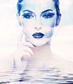 woman touch, face, right hand, woman, sky, clouds, blue, beautiful, mood, light effect, abstract, profile, profile picture, human, water, modern, art, head, female, woman's head, view, facial expression, expression, expressive, human face, looking at camera, portrait, one person, adult, females, adults only, only women, one woman only, human eye, make-up, headshot, young adult, front view, beauty, young women, women, real people, beautiful woman, human body part, body part, lifestyles, lipstick, digital composite, nail, hairstyle, contemplation, 2K, CC0, public domain, royalty free