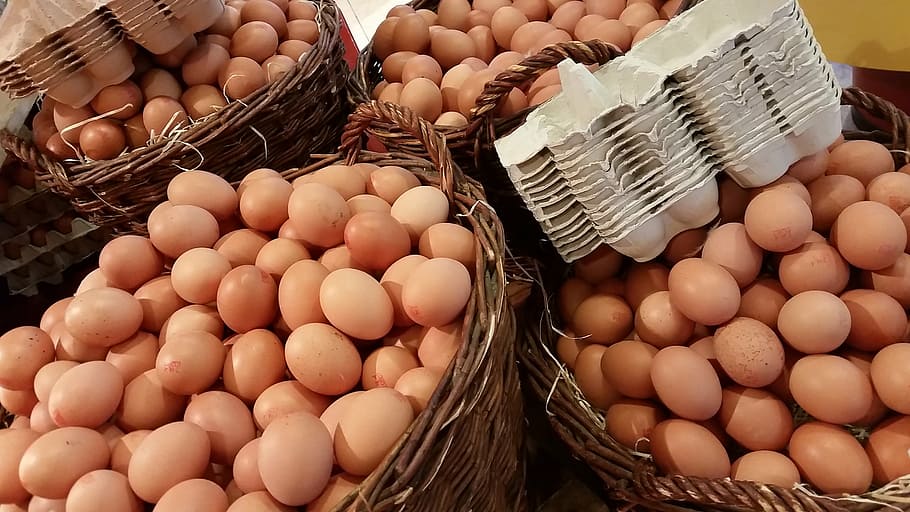 kuřecí vejce hrnec, vejce, velikonoční, prodejní stánek, Holandsko, karton, protein, koše, jídlo a pití, jídlo, košík, svěžest, velká skupina objektů, maloobchodní, kontejner, Zdravé stravování, trh, hojnost, blahobyt, na prodej, nikdo, stání na trhu, výběr, vysoký úhel pohledu, podnikání, variace, hnědý, Prodej, maloobchodní displej, konzumerismus, 2K