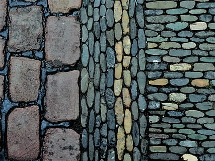 brick, old, ground, pattern, structure, stone, backgrounds, full frame, textured, no people, cobblestone, day, stone material, high angle view, footpath, solid, repetition, stone - object, street, outdoors, design, abundance, nature, close-up, stone wall, paving stone, 2K, CC0, public domain, royalty free