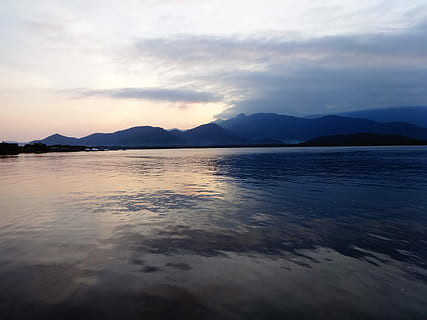 tramonto, sol, sera, pomeriggio, cielo, natura, bellezza, spiaggia, mar, Paesaggi, nuvola - cielo, la tranquillità, scena tranquilla, bellezza nella natura, acqua, montagna, scenics - natura, idilliaco, riflessione, scena non urbana, mare, catena montuosa, lungomare, nessuno, a distanza, all'aperto, 2K, CC0, dominio pubblico, privo di copyright