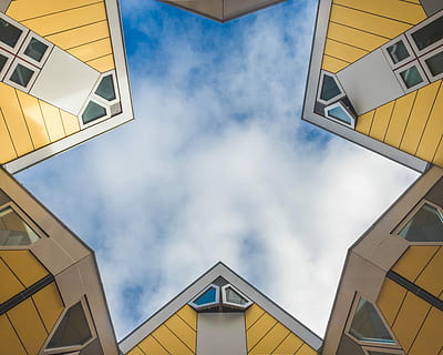 düşük, açı fotoğrafçılığı, mavi, gökyüzü, solucanlar göz görünümü fotoğraf, Sarı, HOUESE, bina, mimari, şekil, Desen, soyut, yapılı yapı, dış yapı, bulut - gökyüzü, düşük açılı görünüş, doğa, yerleşim bölgesi, pencere, insansız, Kent, açık havada, modern, gün, ev, çok renkli, doğrudan aşağıda, apartman, Konut geliştirme, gökdelen, 4K, CC0, kamu malı, telif ücretsiz