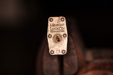 the key, selective, focus photo, master, lock, padlock, keyhole, dark, brass, studio shot, indoors, no people, single object, black background, close-up, rustic, brown, wood - material, metal, handgun, antique, sign, gun, social issues, technology, animal, communication, still life, finance, 8K, CC0, public domain, royalty free