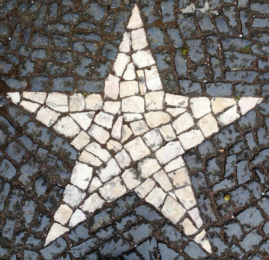 mosaic, pedra, estrella, material de pedra, patró, dia, marc complet, fons, textura, vista d’angle alt, sendera, llambordes, carrer, cap gent, sòlid, naturalesa, a l'aire lliure, ciutat, forma, disseny, llum solar, 1080P