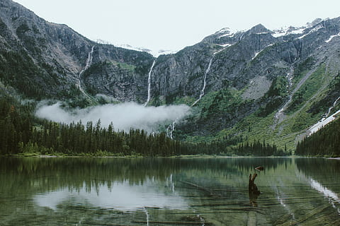 body, water, surrounded, mountains, landscape photo, mountain, landscape photography, lake, forest, valley, nature, landscape, scenics, outdoors, mountain Range, river, reflection, summer, color Image, scenics - nature, beauty in nature, tree, tranquil scene, plant, non-urban scene, tranquility, idyllic, sky, waterfront, day, one person, real people, formation, 1080P, CC0, public domain, royalty free