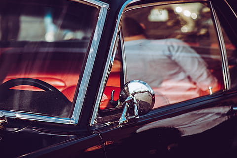 closed car door, man, standing, black, car, reflection, window, glass, vintage, classic, canon, background, popular, sport, dream car, dream, fast, pn, transportation, glass - material, mode of transportation, land vehicle, motor vehicle, men, real people, transparent, outdoors, people, adult, day, side-view mirror, windshield, mirror, retro styled, vehicle mirror, 5K, CC0, public domain, royalty free