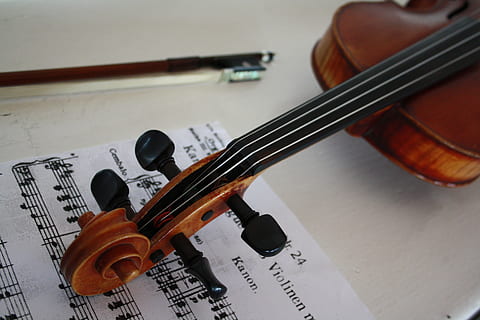 violin, stringed instrument, instrument, bratsch, klassisk musik, klassisk, musik, træ, musiker, bue, musikinstrument, streng instrument, nodeblad, musikalsk udstyr, kunstkultur og underholdning, indendørs, bue - musikalsk udstyr, ark, papir, dygtighed, træ - materiale, snor, spille, tæt på, kunstner, musikinstrumentstreng, ydeevne, 4K, CC0, offentligt domæne, royaltyfrie